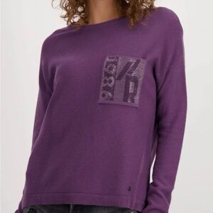 Monari Purple Sweater with Pocket Detail. Rare.